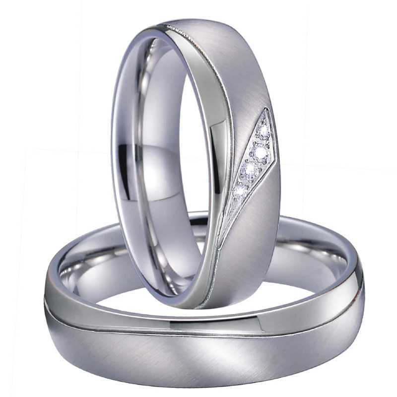 Love Marriage Alliance Couple Wedding Rings For Men And Women Silver Color Stainless Steel Ring Jewelry No Fade Or Rust W250911