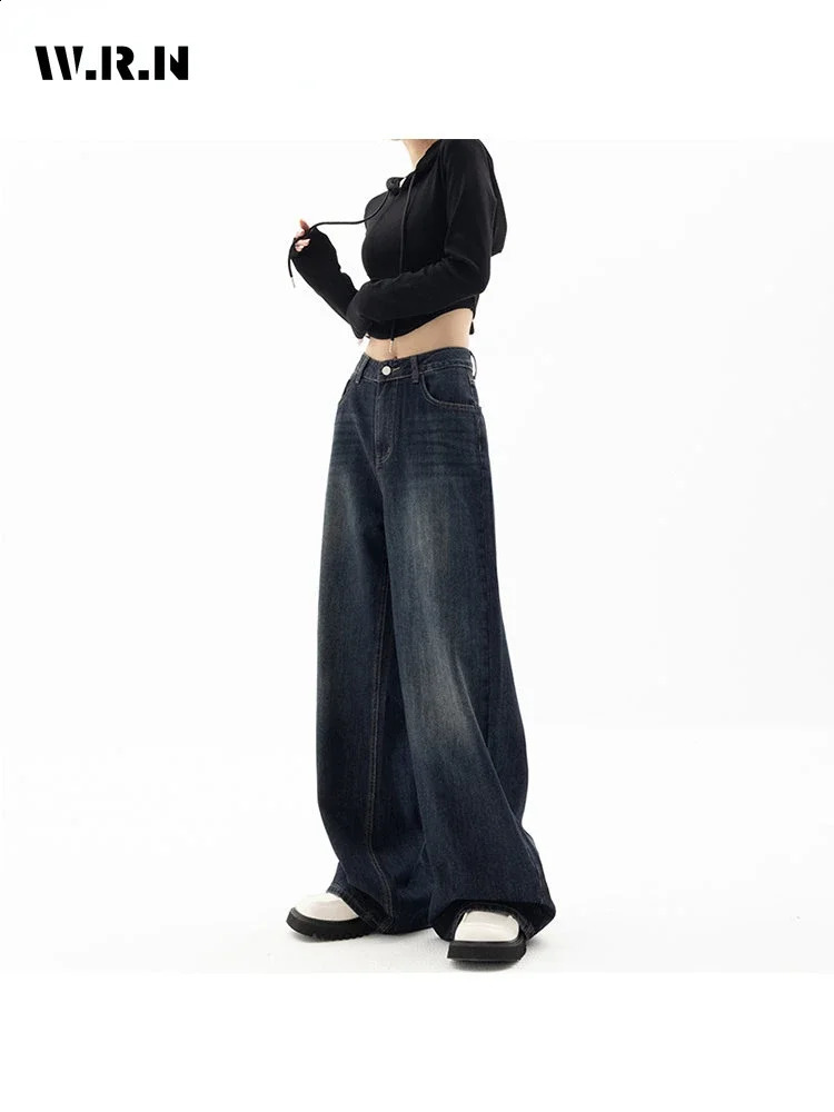 Y2K Vintage High Waist Harajuku Loose Jeans Pants Korean Fashion Womens Grunge Wide Leg Oversized Denim Trouser Female Clothes 250911