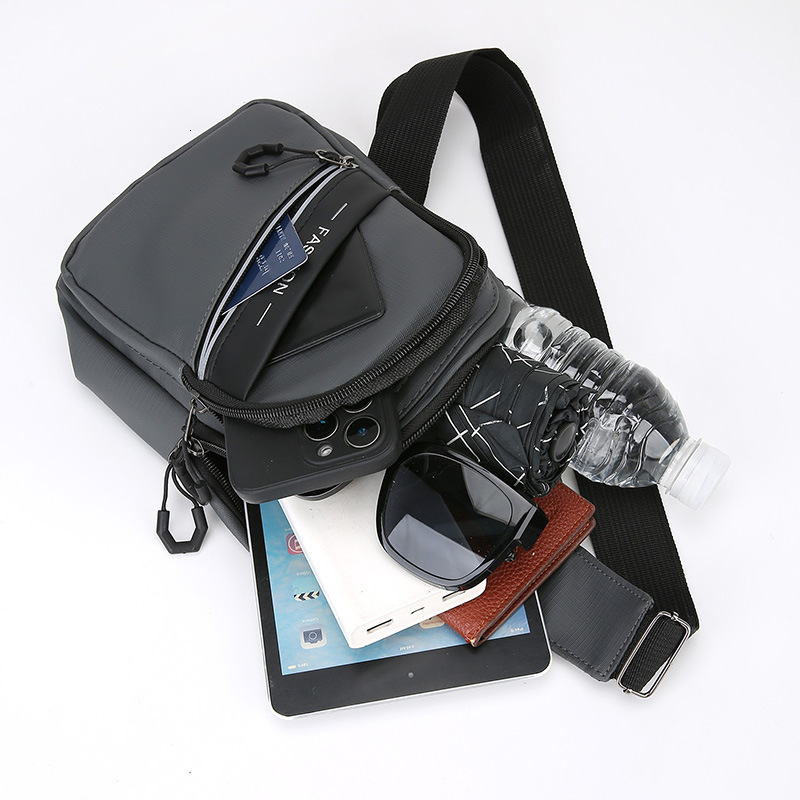 Large Capacity Five Layer Luxury Bag Storage Men S Designer Bag Chest Bag Multi Functional Leather Versatile Shoulder Bag Trendy Lightweight Casual Fr