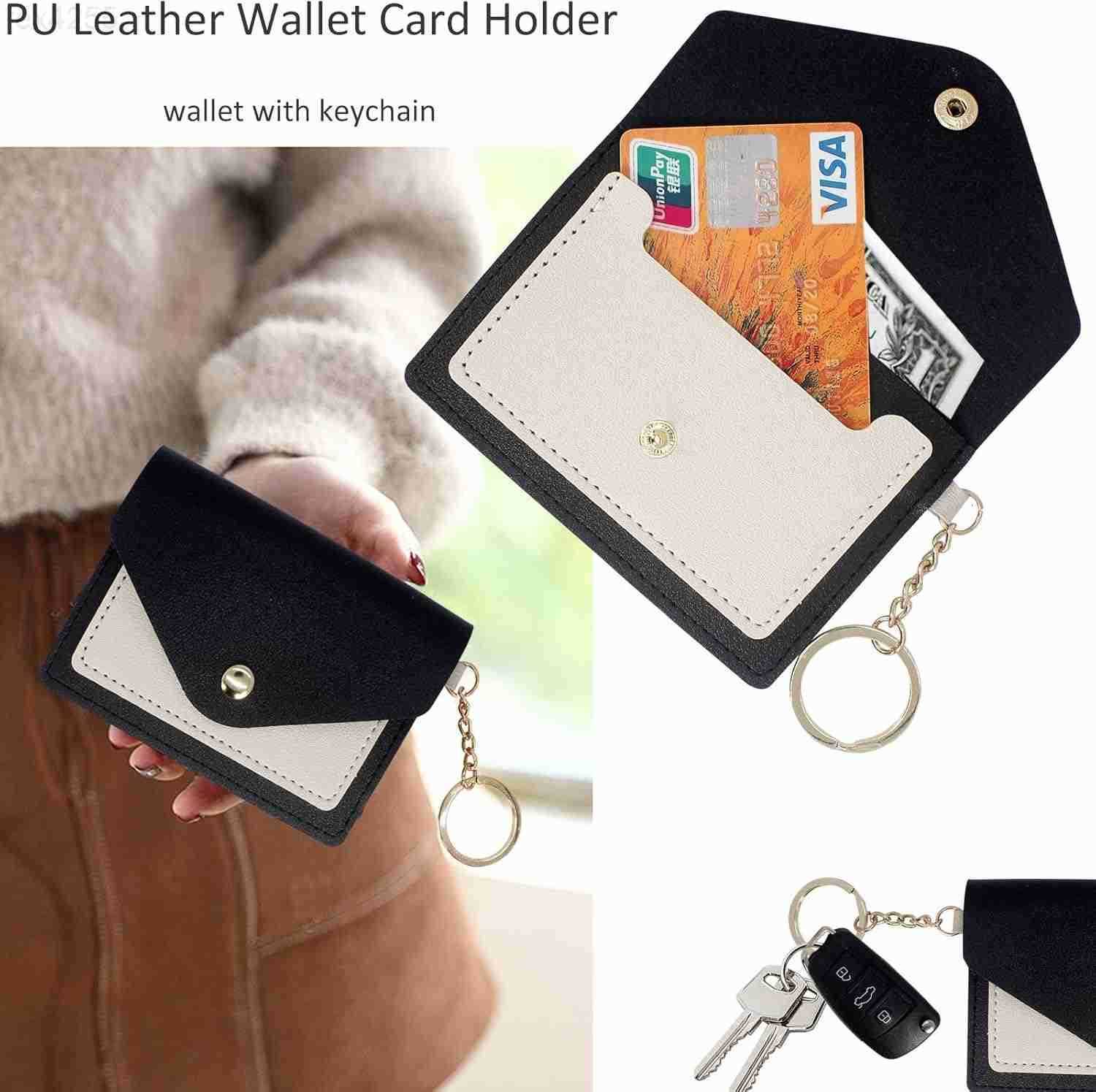 Key Ring Bracelets Wristlet Keychain Wallet with Net Chapstick Holder for WomenW250911