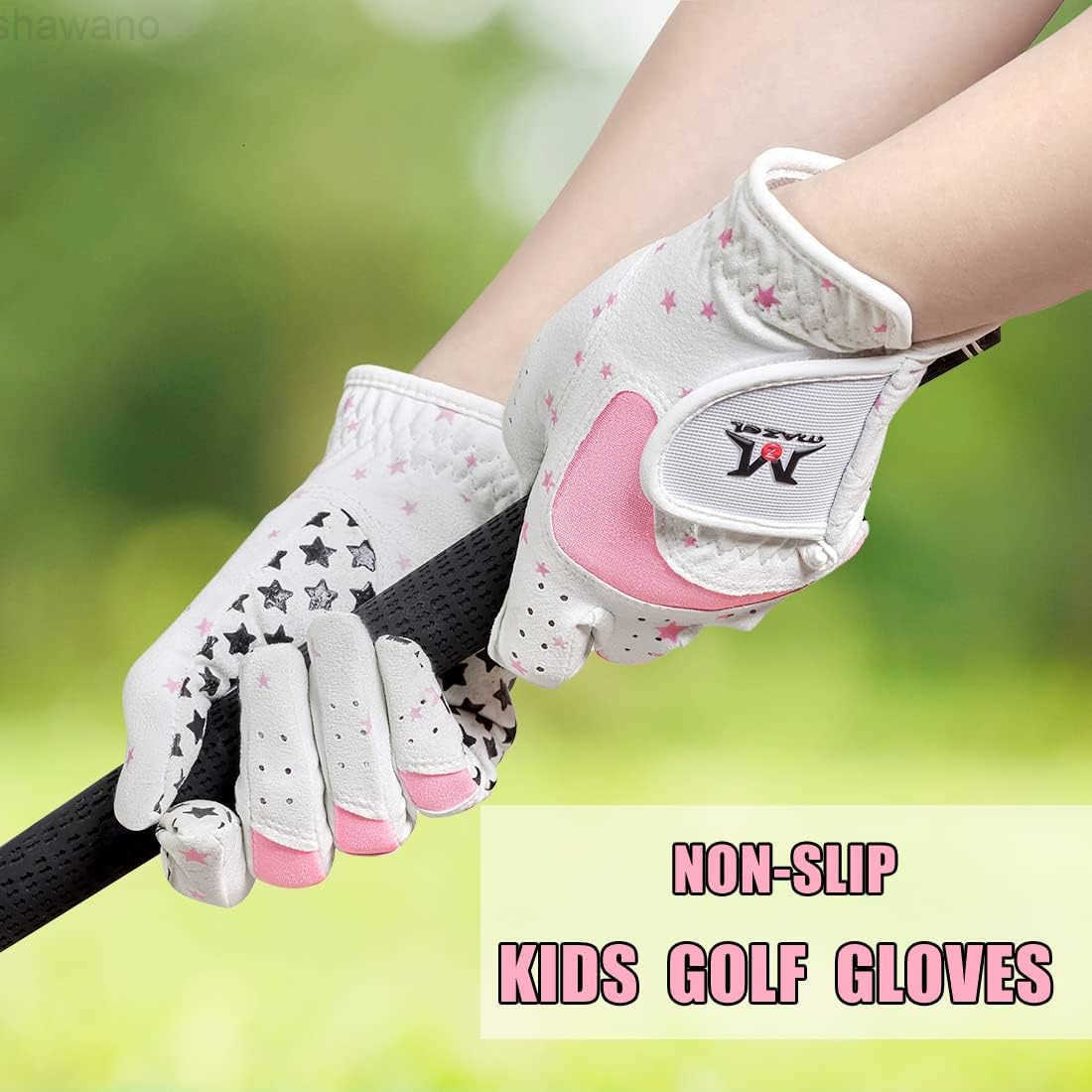 Kids Golf Gloves for Youth Toddler Boys Girls Right Left Hand 1 Pair Mircofiber Breathable Junior Golf Gloves White Red Pink Blue Black Stars ColorAge