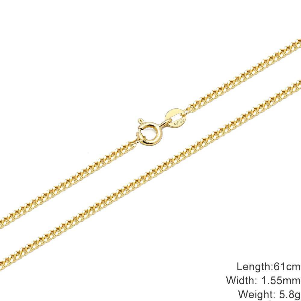 Gold 18k Real Gold Necklace Hiphop Miami Unique Design Fine Jewelry Curb Cuban Link Chains with Au750 Gold Chains Necklace