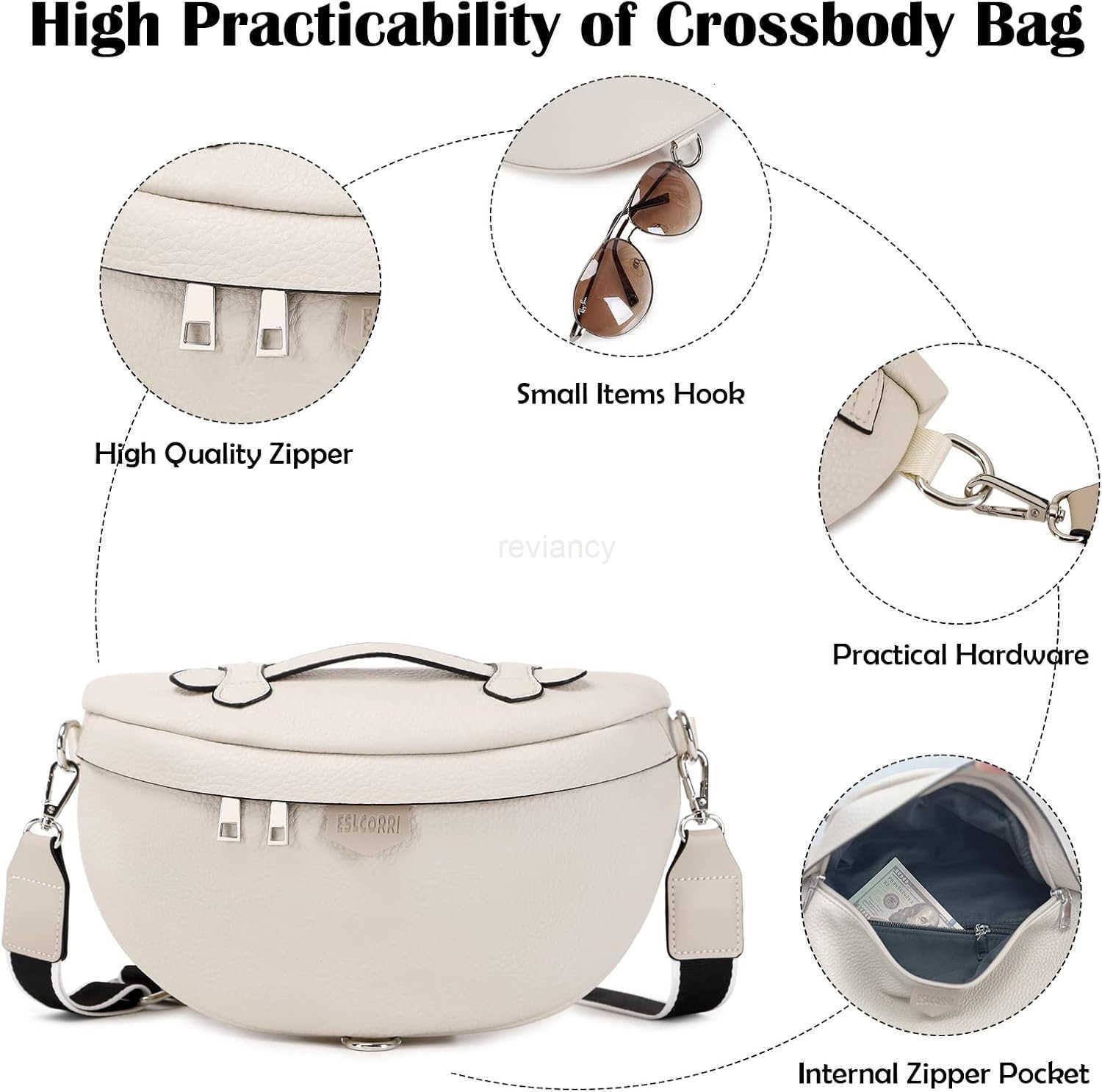 Crossbody Bags for Women Fashion Sling Purse Shoulder Bag Fanny Pack Leather Causal Chest Bum Bag Cross Body PurseW250911