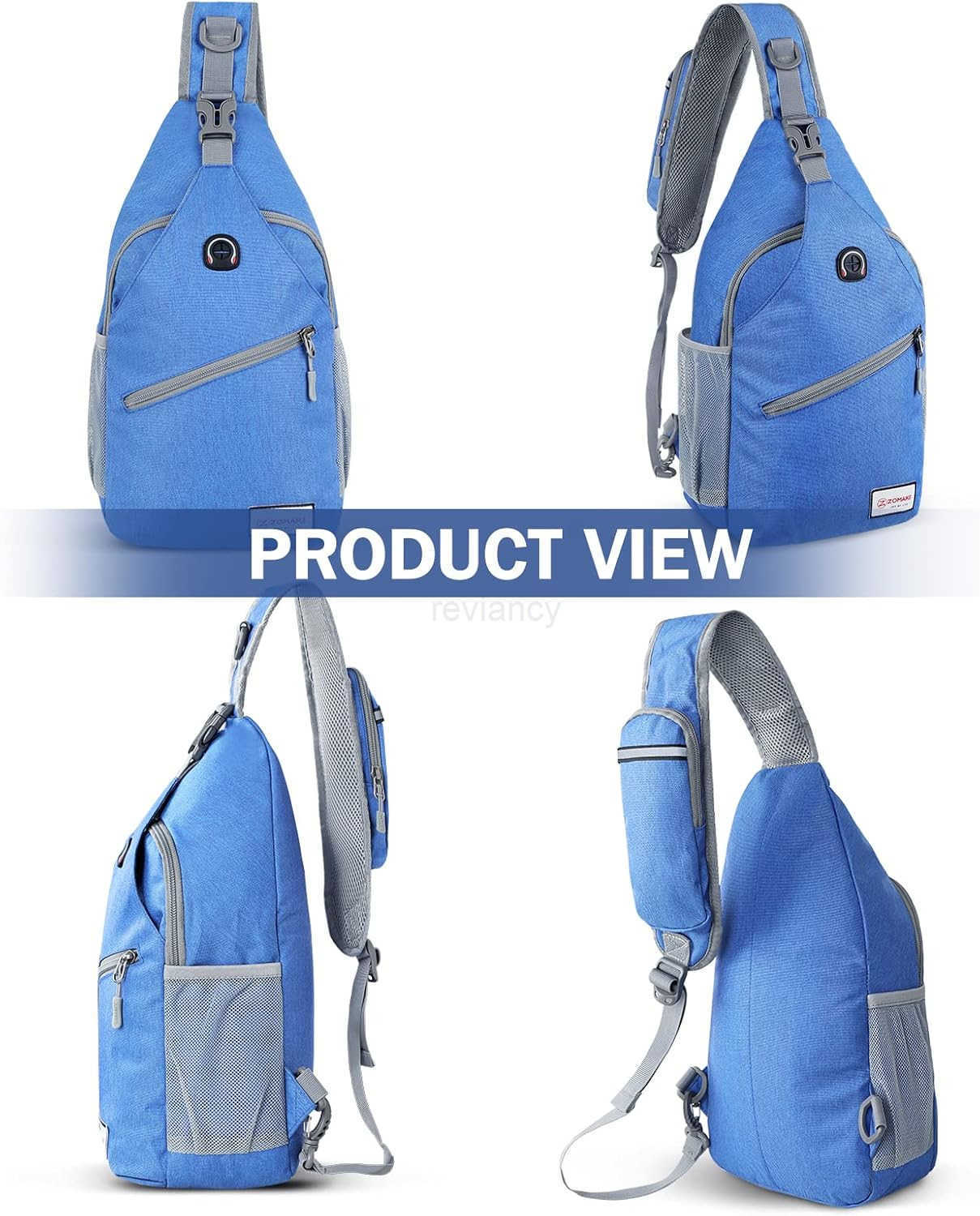 Sling BagSmall Crossbody Sling BackpackWater Resistant Shoulder Daypack for TravelAnti Thief Chest Bag for HikingBee BlueW250911