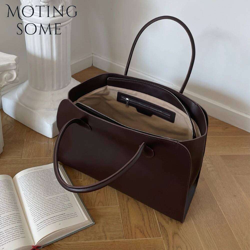 Motingsome Woman Designer Bags Genuine Grade Cowhide Underarm Shopper Tote Minimalist Shoulder Handbag Summer 2025