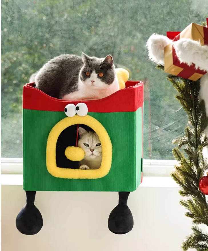 Compact and Cozy Two-Tiered Pet Sleeping Pad: Easy-to-Fold Shelter for Multiple Kitties