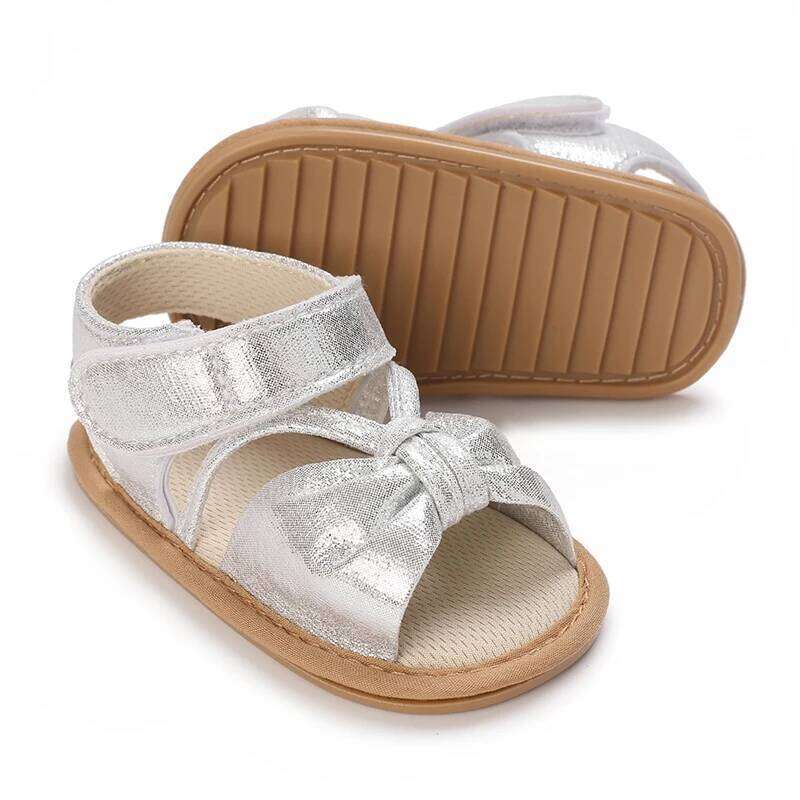Summer New Sandals 0-1 Year Old Anti Slip Soft Bottom Exposed Toes Sparkling Women's Baby Shoes