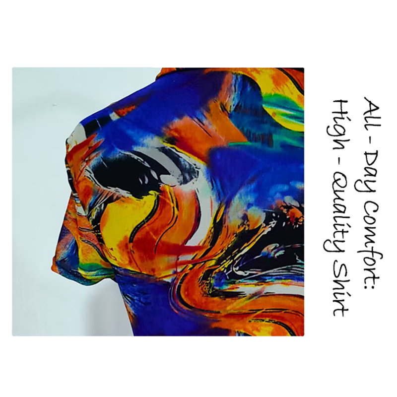 Urban Sexy Dresses Women's Short Sleeve Shirt Dress with Colorful Abstract Print - Bodycon Style