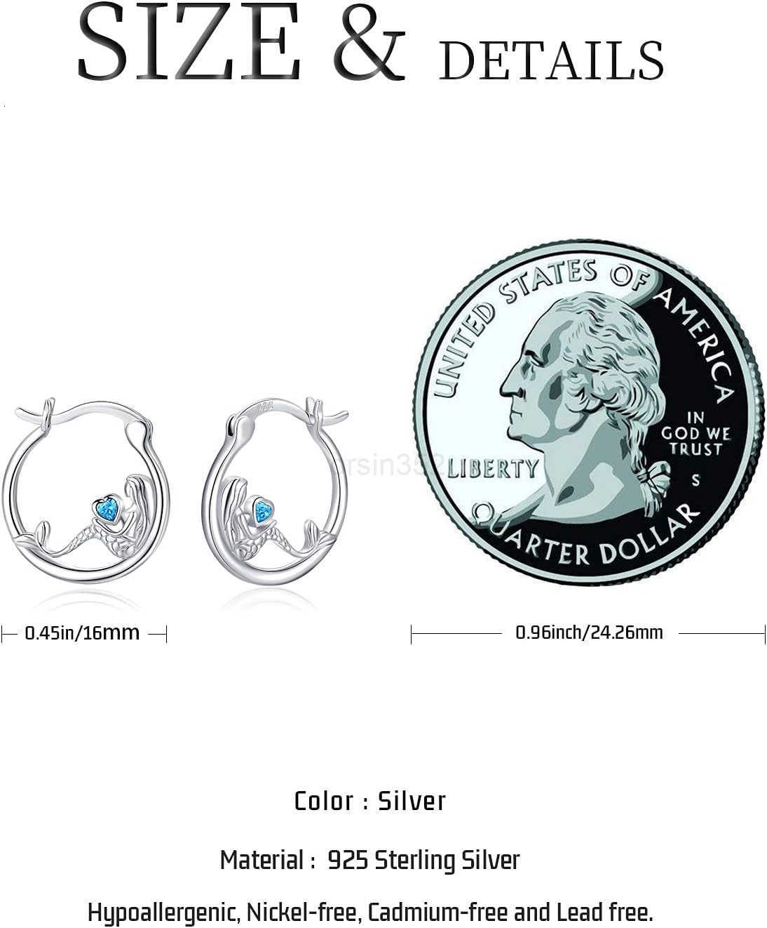 Animal Earrings 925 Sterling Silver HedgehogCatRaccoonMermaidPanda Hoop Earrings Hypoallergenic Hoop Huggie Earrings Animal Jewelry Gifts for WomenW25