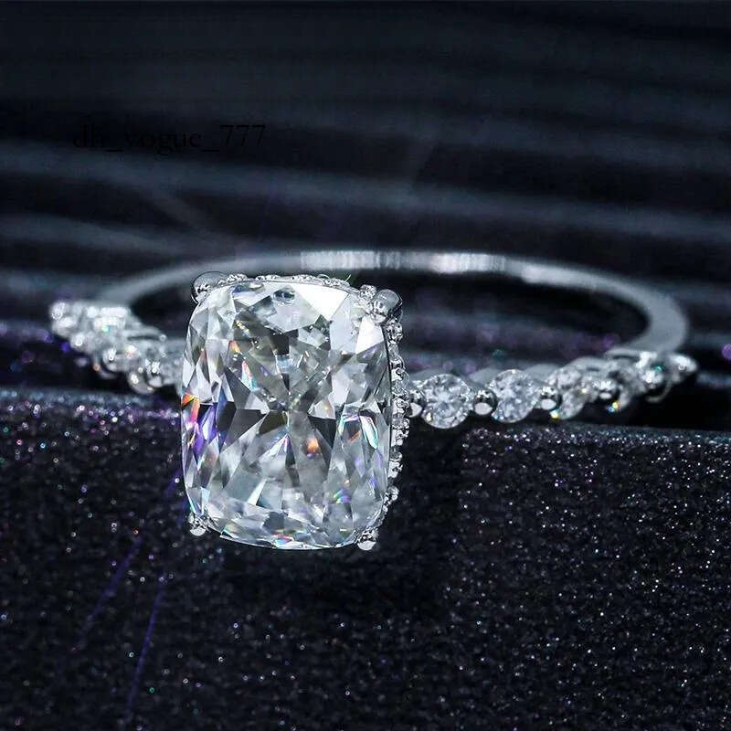 Cluster Rings COSFIX D Color Women Moissanite Ring Sier Oval Cut For 3ct Full