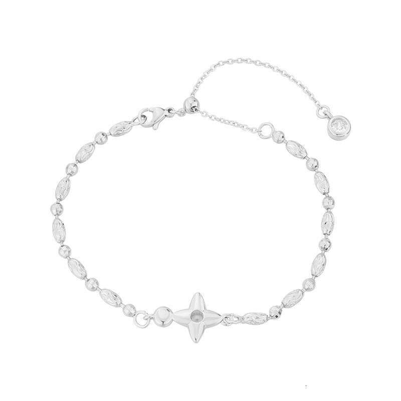 High-End Sparkling Dia Four-Pointed Star Bracelet for Women, Vintage Fashionable Elegant Bracelet, Exquisite Versatile Jewelry