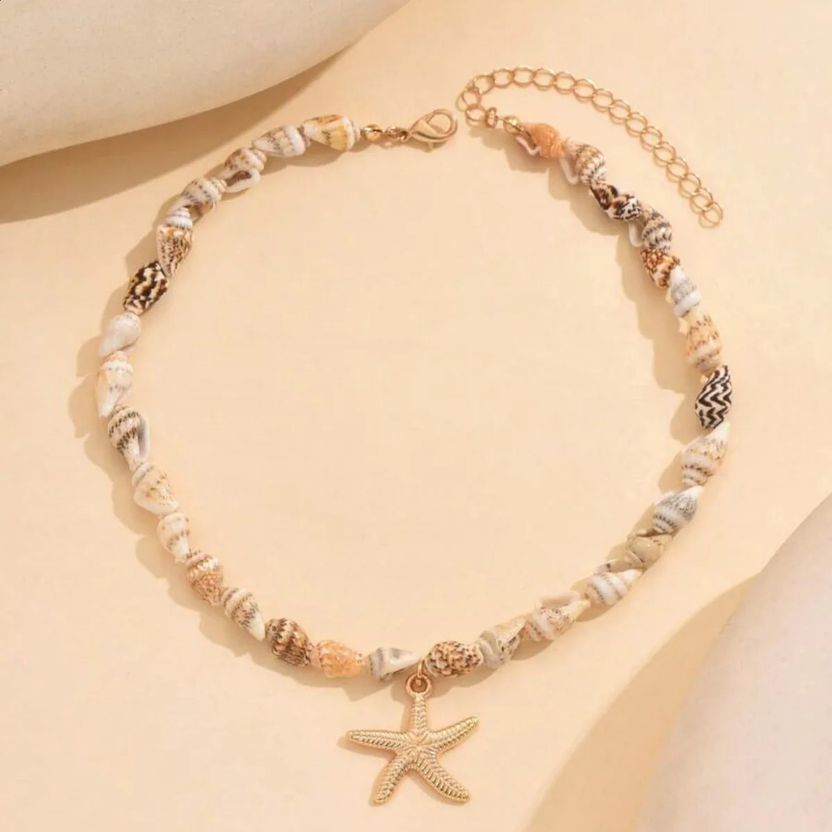 Bohemian Beach Shell Conch Beaded Necklace for Women Summer Ocean Style Seashell Starfish Pendant Choker Vacation Party Jewelry 250917CJ