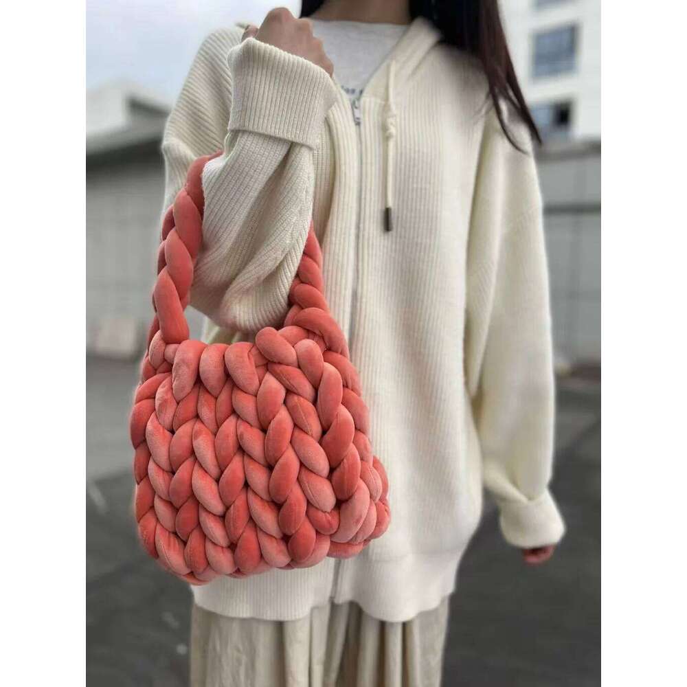Designer Bags DIY Hand Crystal Core Spun Yarn Woven Hand-Held Mailman Bag Veet Handbag New Hot Selling