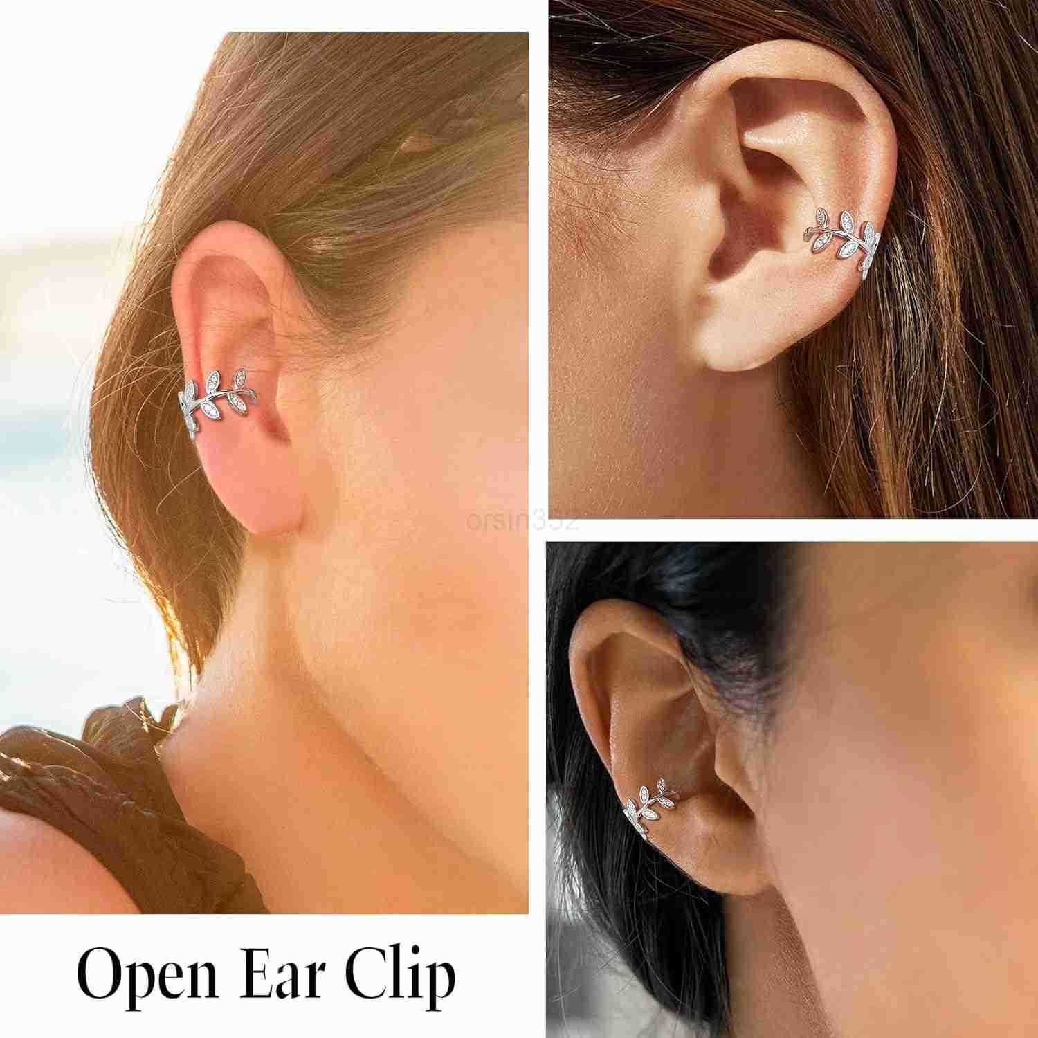 925 Sterling Silver Ear Cuff Non Piercing Helix Cartilage Clip on Wrap Earrings for Women Various StylesW250911