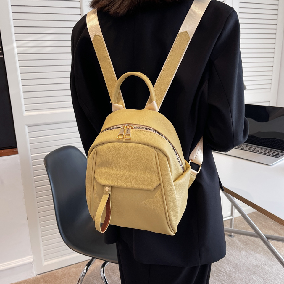 TB BHULAMTE Designer Bag Backpack Korean Style Soft Leather Texture Fashion Simple Backpack Casual Versatile School Luxury Bag Commuting Literary Bag 