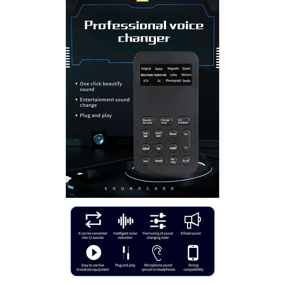 Transformer Male Female Mutual Transformation Mobile Phone Karaoke Game Changing Live Broadcast Sound Card One Click Beautiful Voice