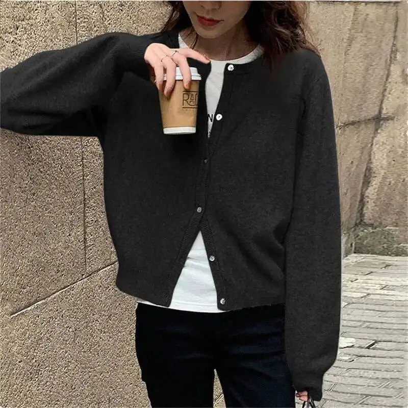 2026 Y2K Autumn Winter Warm Korean Single Breasted Sweater Cardigan Women Long Sleeve Casual Jumpers Knitted Tops Outwear 250911