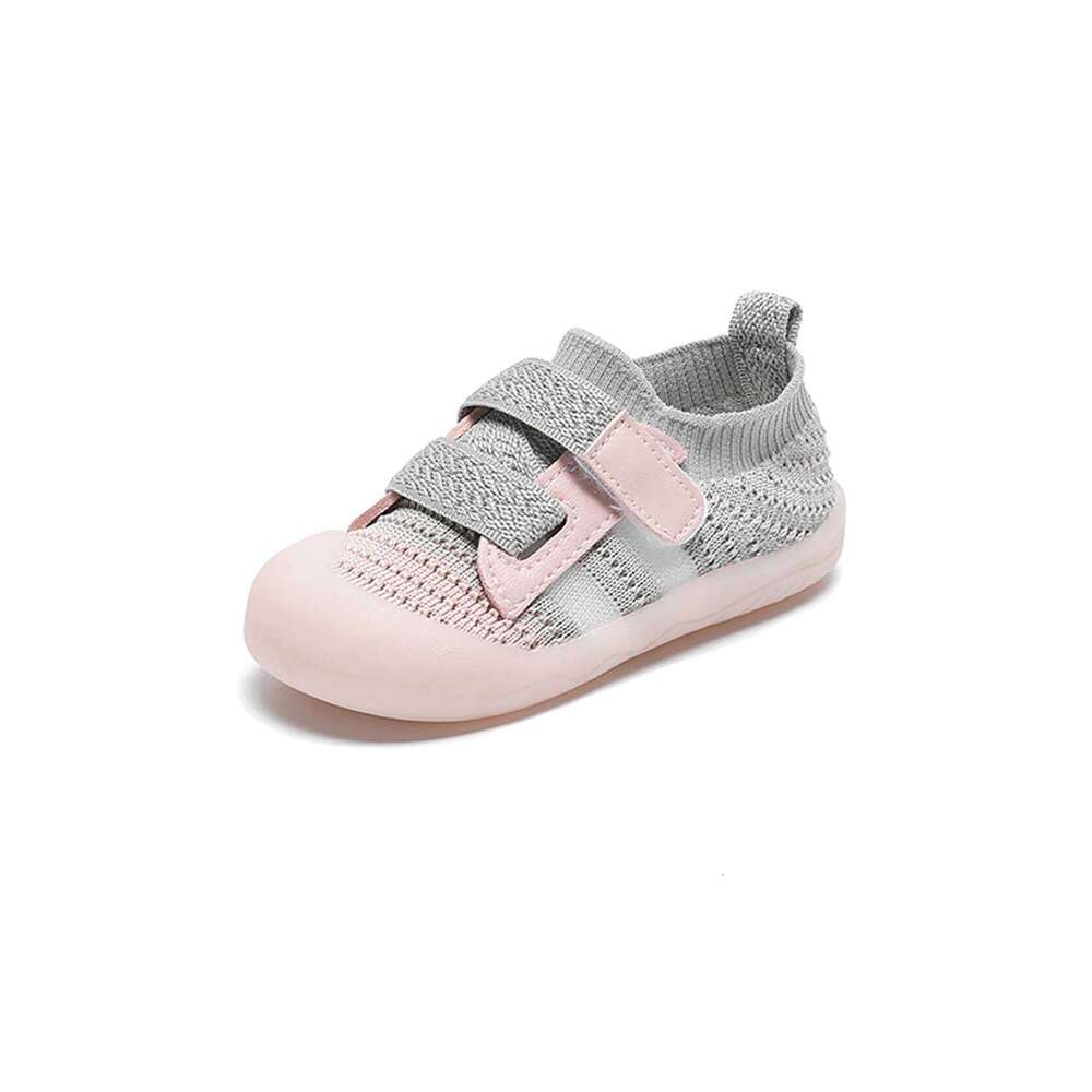 Boys Girls Fashion Breathable Non-slip Knitted Sneakers Rubber-soled Toddler Outdoor Walking Baby Shoes