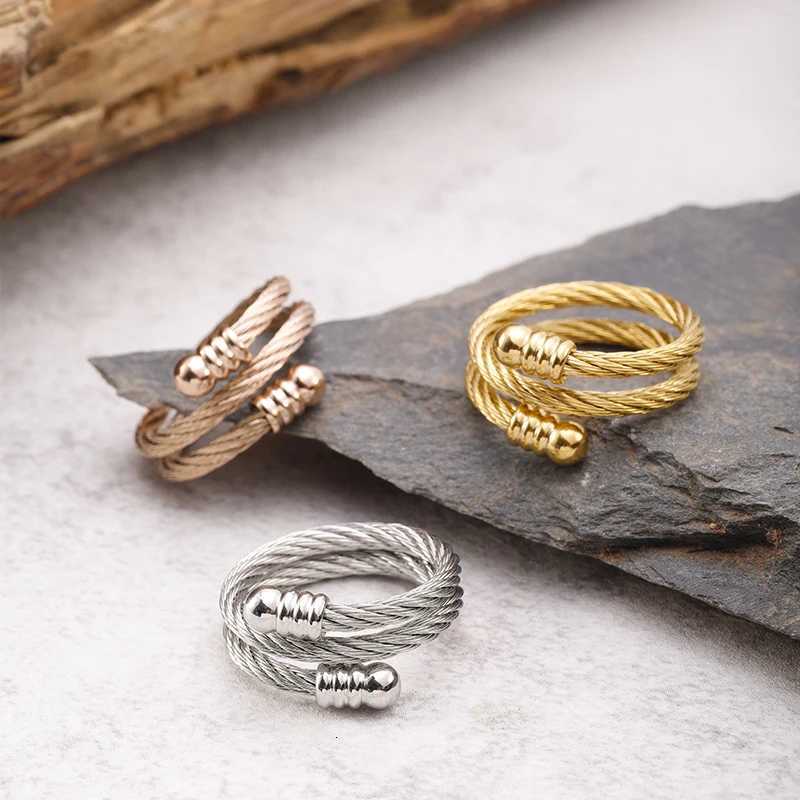 PAXA New Unique Design Vintage Adjustable Distorted Rings for Women Men Fashion Elegant Couple Wedding Party 2023 Jewelry Gifts W250911