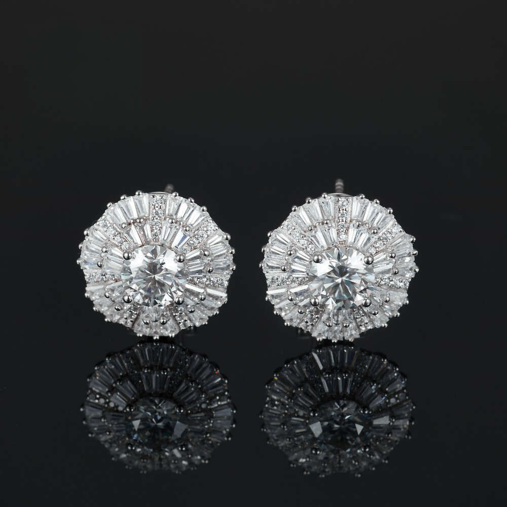 Cheapest Rts Earring Iced Out Hip Hop S Screw Back Vvs1 Moissanite Stud Earrings