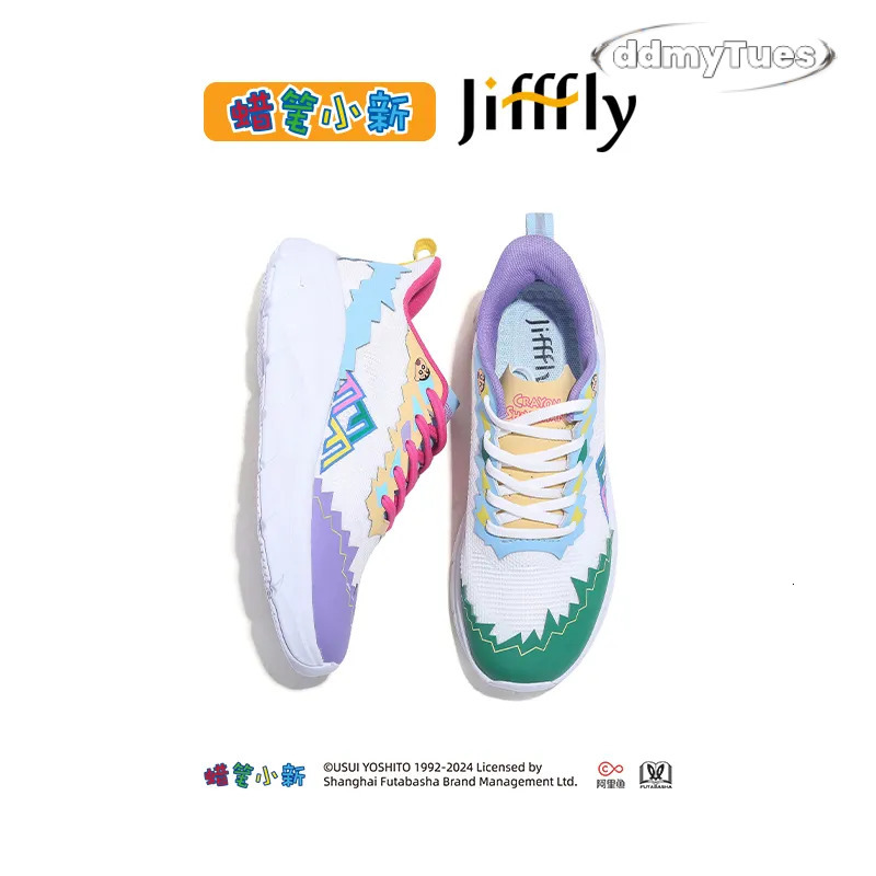 Jifffly x Crayon Shin-chan collaboration sports for women, new 2025 style, thick-soled, height-increasing running shoes that versatile and trendy on I