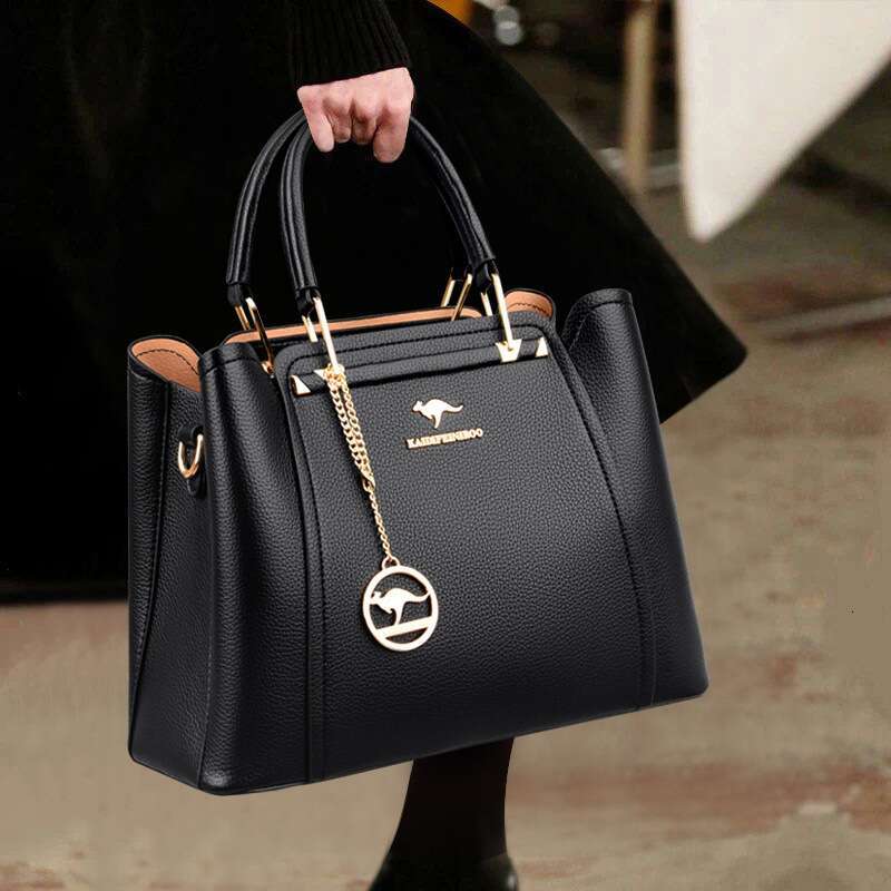 Women Soft Leather Handbags Designer 3 Layers Shoulder Crossbody Bag Ladies Large Capacity Shopping Brand Messenger Tote