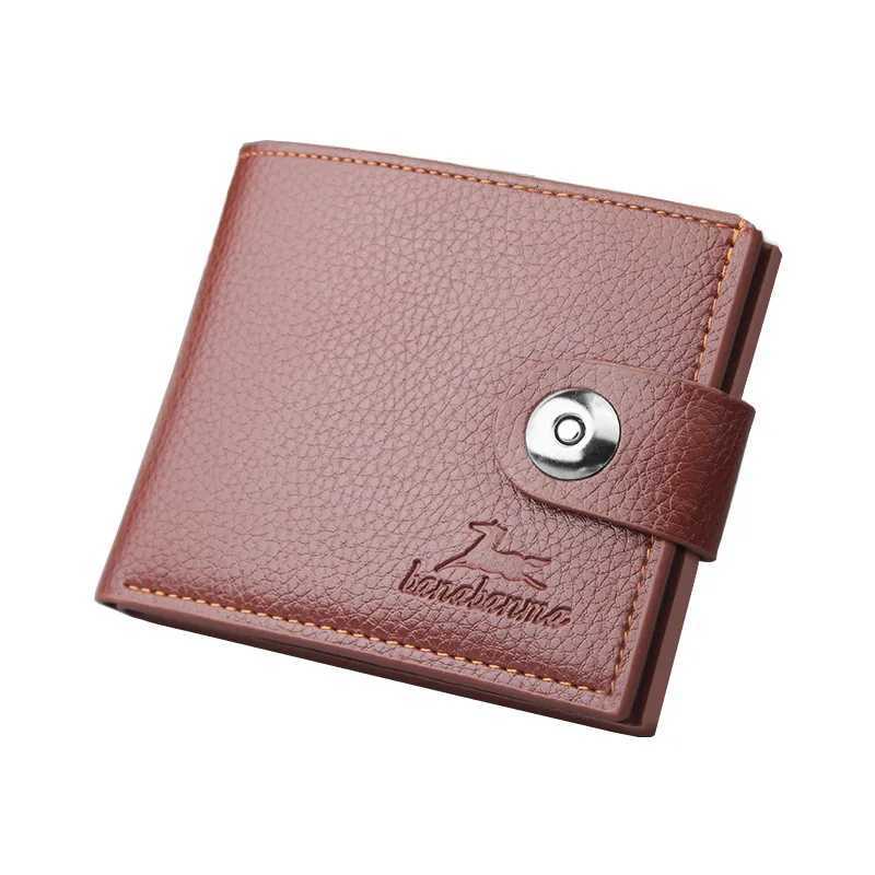Mens Wallet Hasp Short Wallets for Men Made of Natural Leather PU Wallet Card Holder Perfect for You Magnetic Purses Small W250911