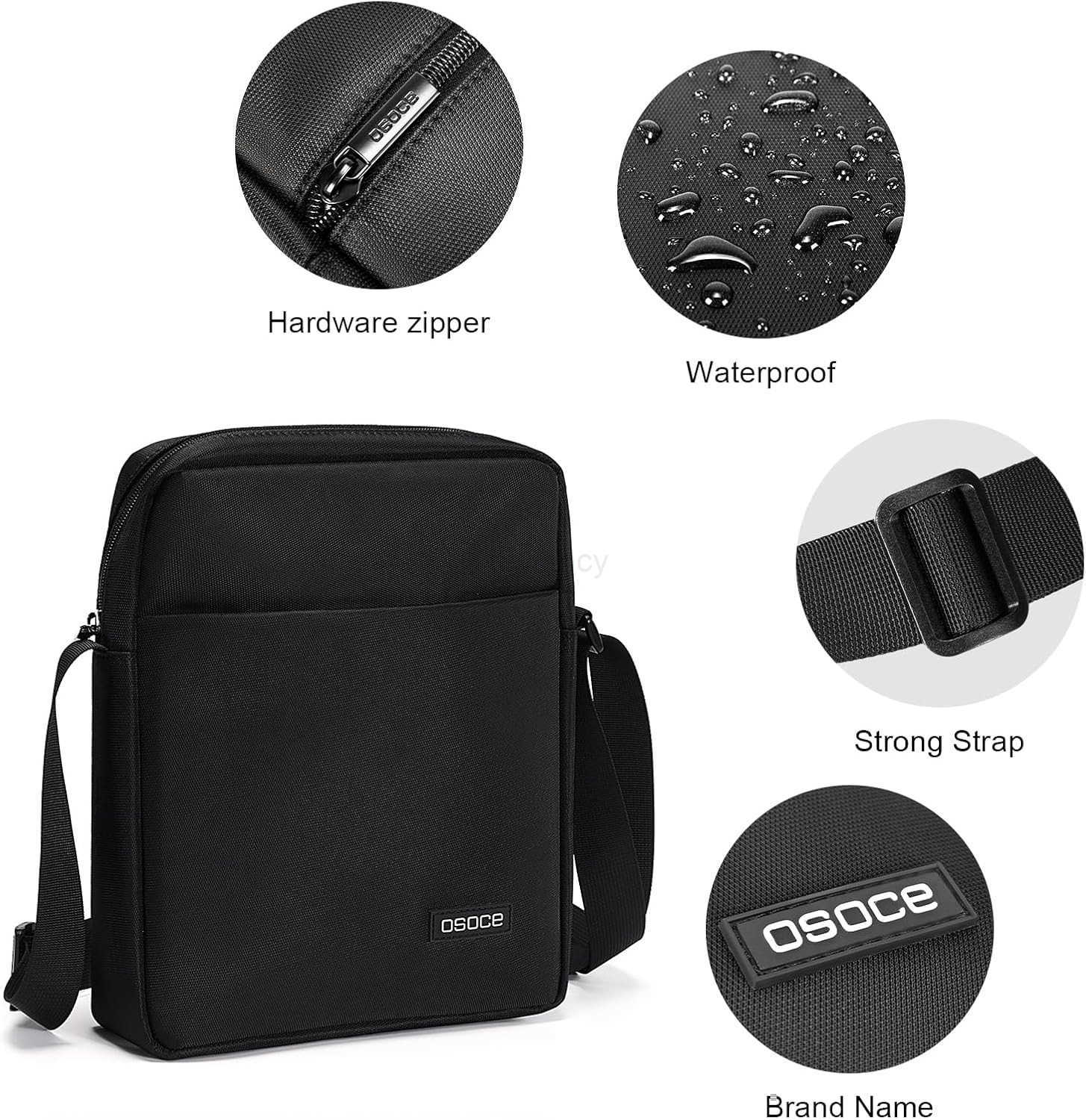 Messenger Bag Crossbody Bag Shoulder Bag for Men Water Resistant Man Bag Man Purse for Business OfficeW250911