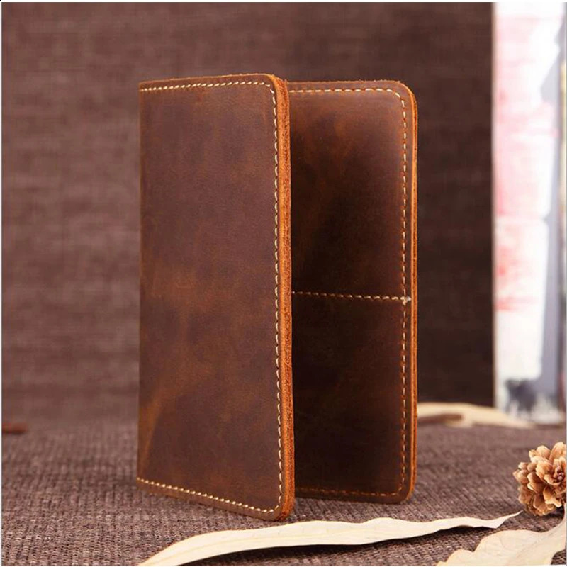 Unisex Genuine Leather Passport wallet Women Vintage Cow Leather Passport cover Wallet Men Credit Card Holder Travel Wallet250906