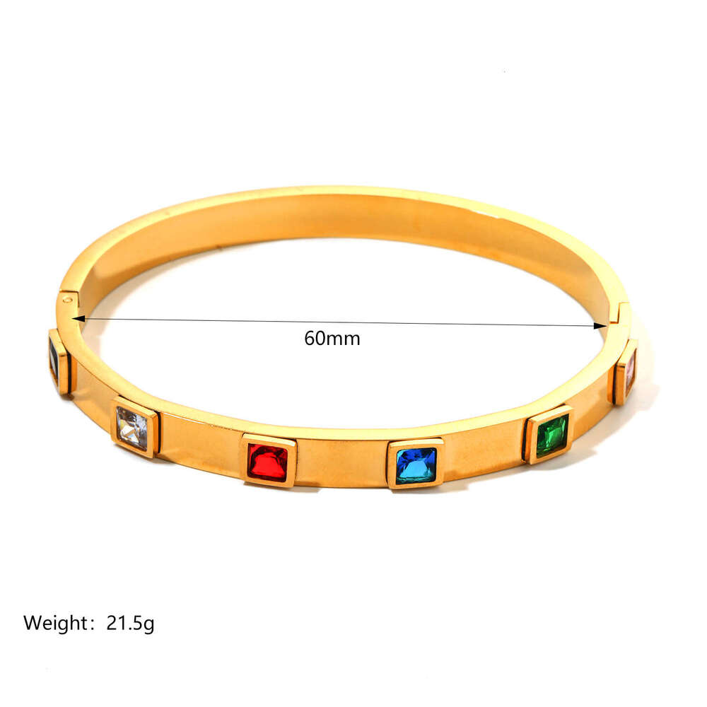 new gold tone bracelet designer bracelet for women Luxury Jewelry Titanium steel bead string eye zircon closed spring buckle bracelet single row tenni