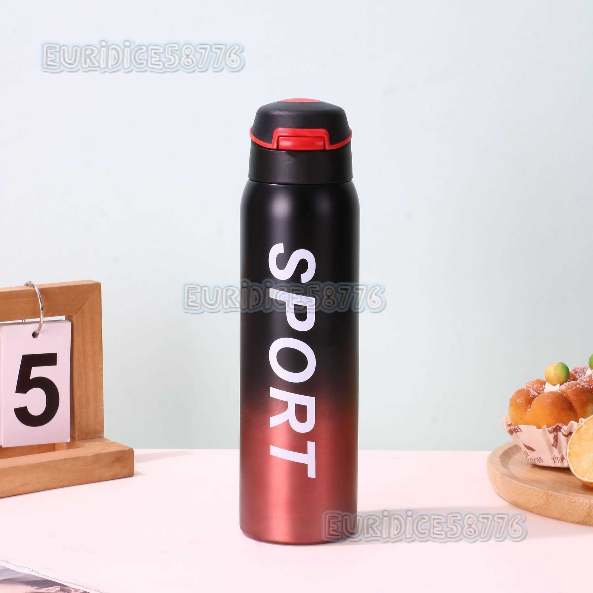 Sports Duckbill Bottle Straw Stainless Steel Insulated Cup Portable Flip Lid Cup Business Cup Insulation H250911