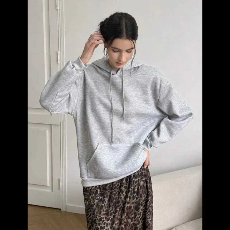 2025 Women Oversized Fleece Hoodies Female Long Sleeve Hooded Sweatshirt with Pentagram Leopard Print Casual Loose PulloverZ250918