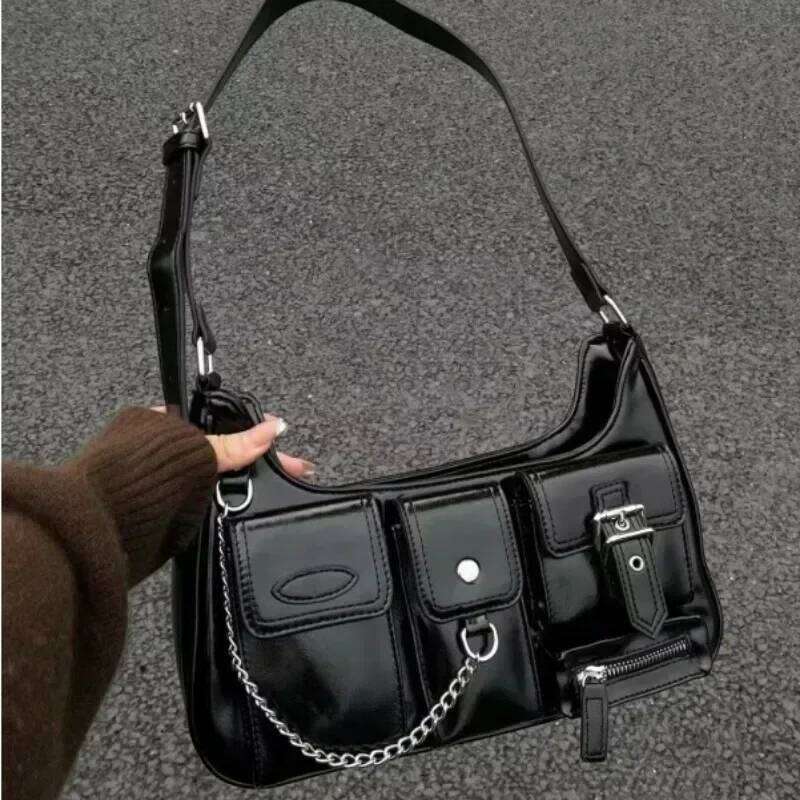 Richme Punk Bolso Mujer Fashion 2025 Trend New Design Chains Crossbody Shoulder Haruku Y2k PU Individuality Ladies Bags