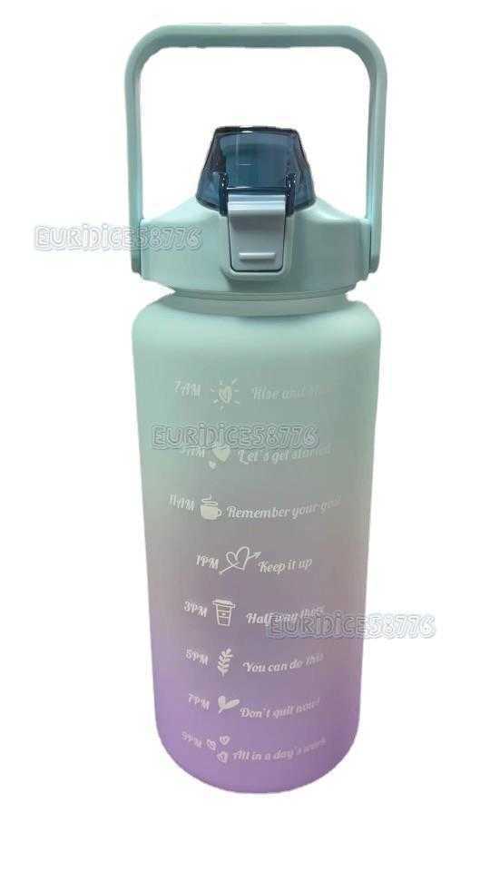 New Gradient Large Capacity Frosted Water Cup Straw Cup Outdoor Sports Kettle H250911