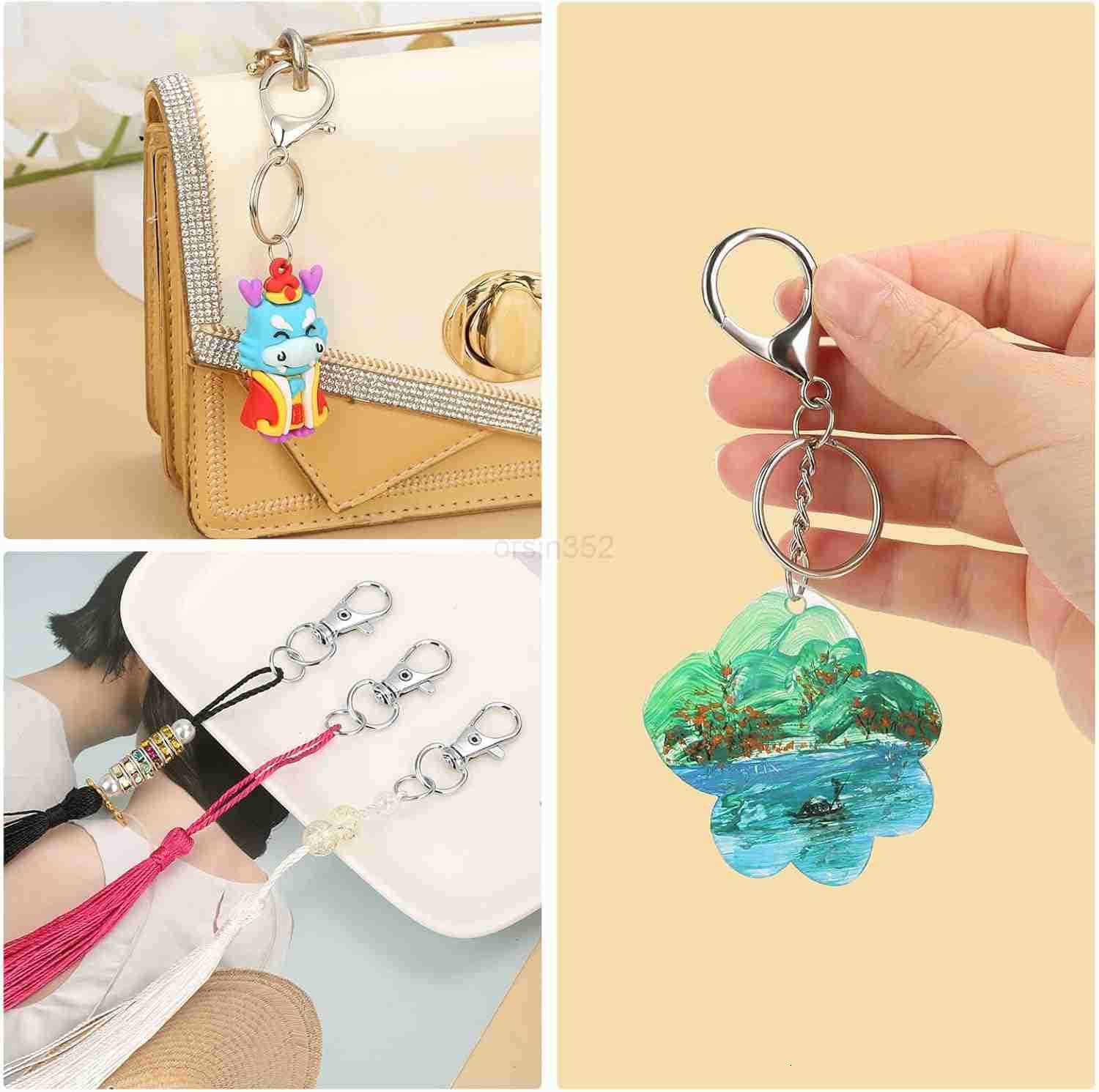 300PCS Keychain Making Kit Keychain Craft Supplies Including Key Chain Clips Lanyard Snap Hooks Key Rings and Jump Rings for Key Chain Making Purse Ma