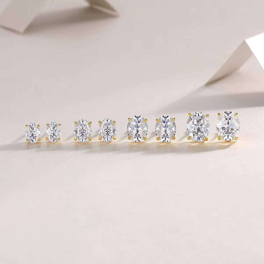 Ready Made Gra Certified Sier Plated Moissanite Hoop Earring for Women,Solid Gold Lab Dia Custom Available