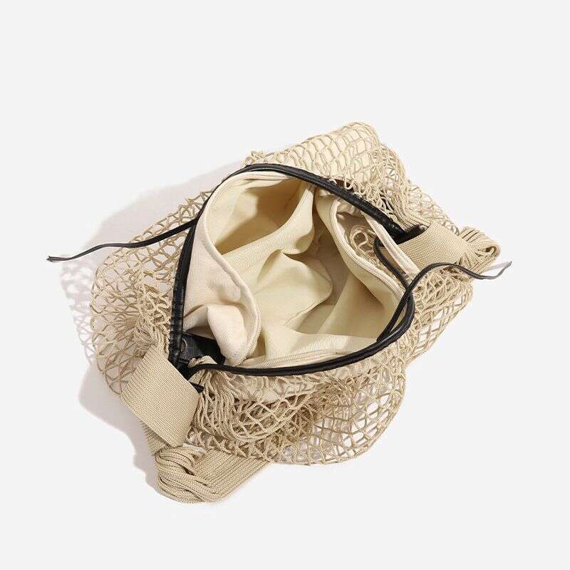 2025 Spring And Summer New Fashion Hundreds Of Color Collision Mesh Woven Cowl Design Bag