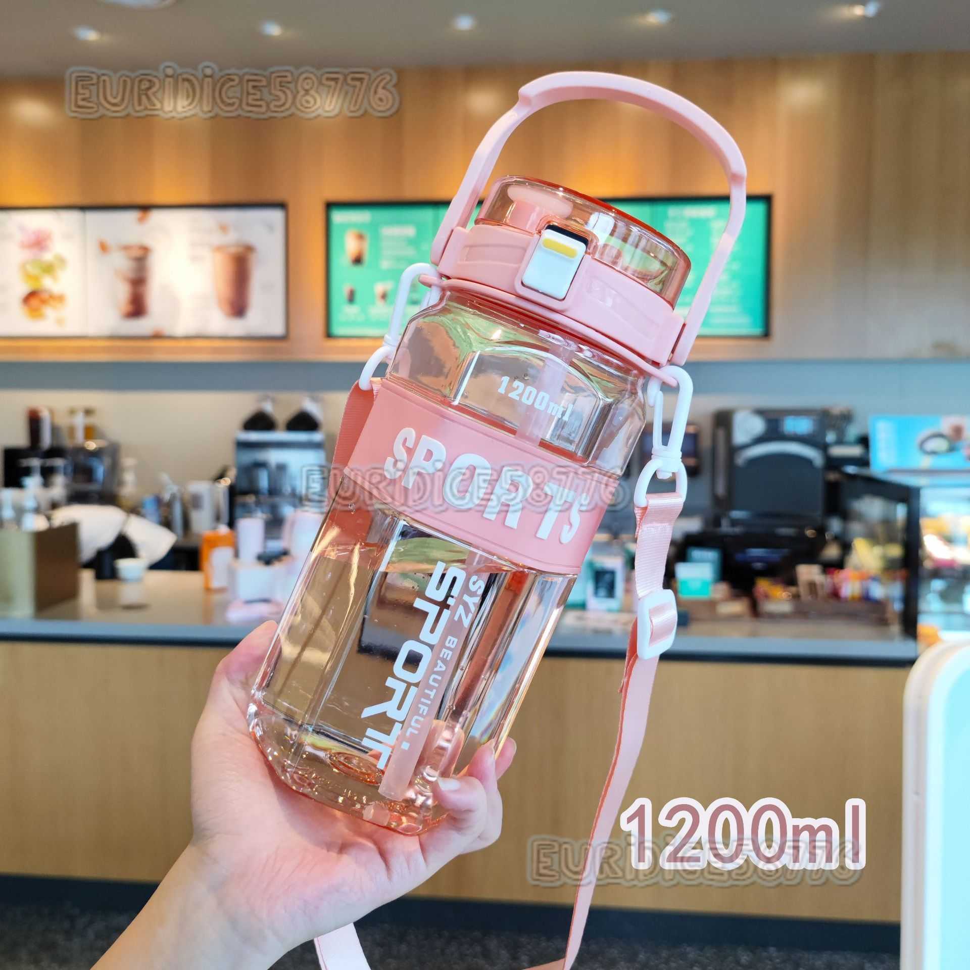 Summer New Transparent Water Cup Portable Strap Large Capacity Outdoor Sports Water Cup H250911