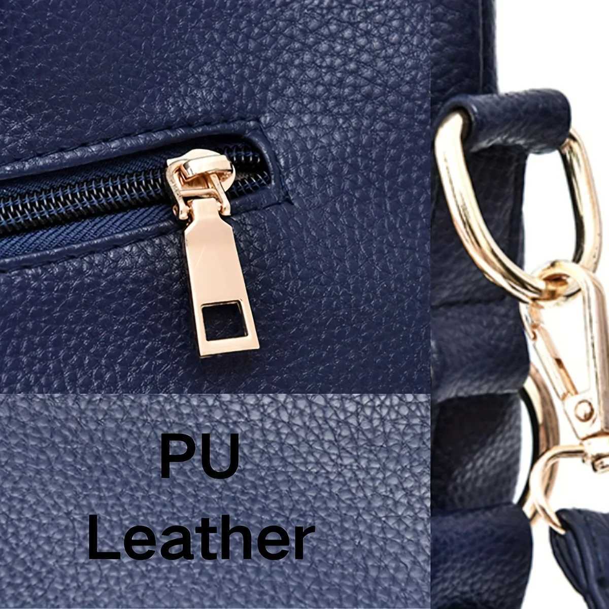 1PC Classic Design Premium Soft Leather Hobo Bag 2Way Carry Large Capacity Tote Bag Crossbody Bag with Trendy Keychain Women Z250911