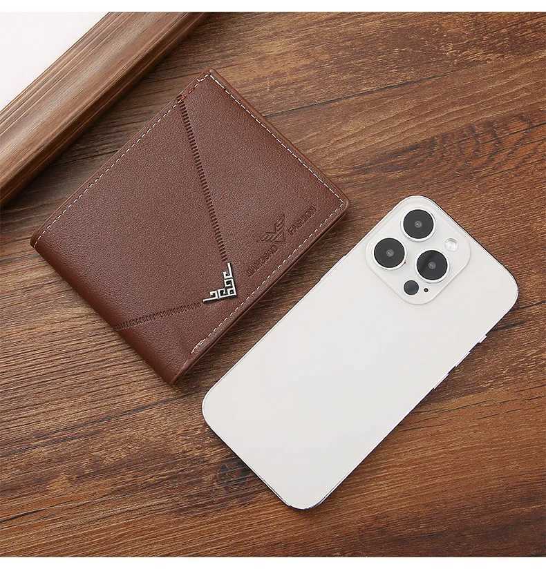Mens Leather Wallets Casual Short Bifold Wallet Rfid blocking Wallet Slim Minimalist Card Holder Purse for Men W250911