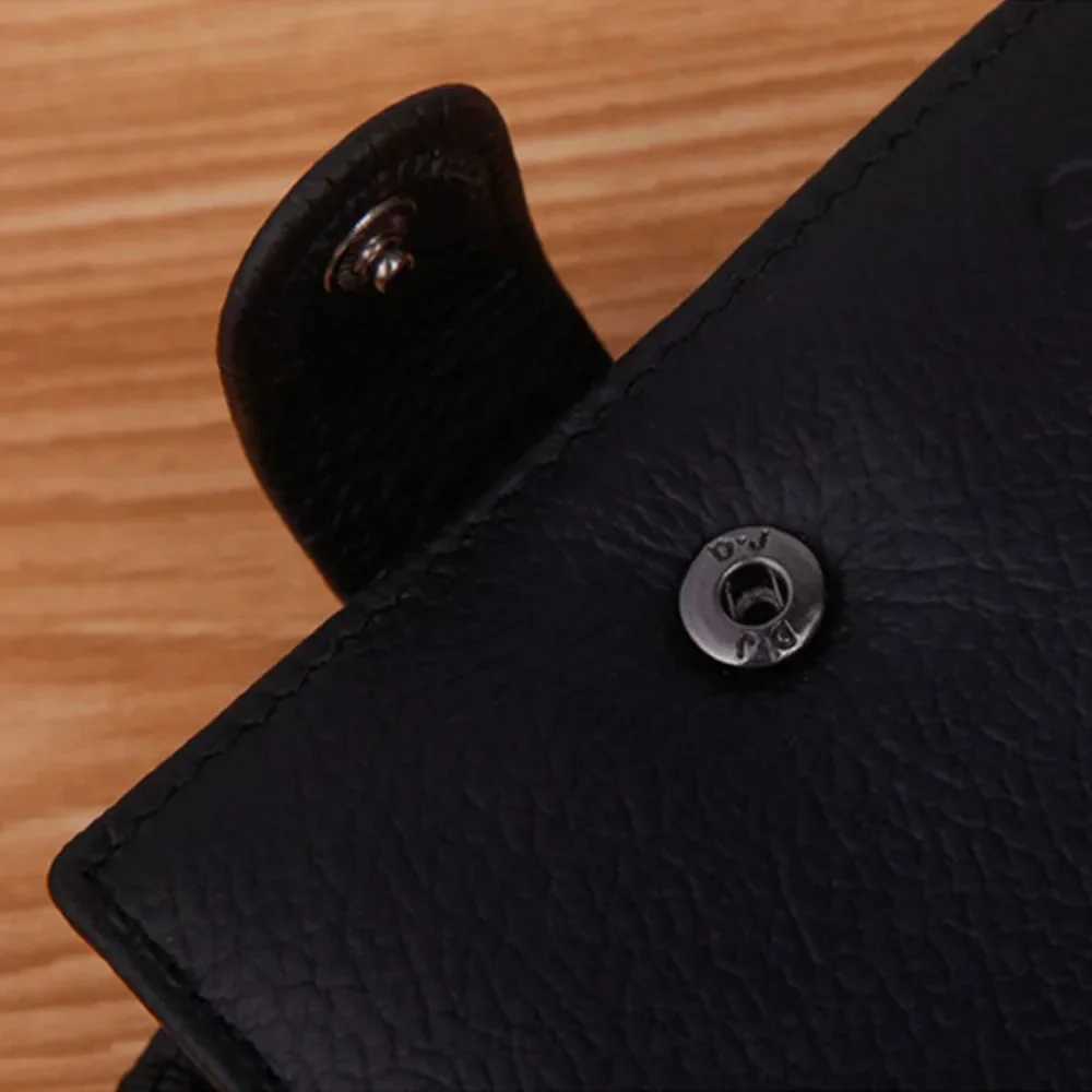 Premium Genuine Leather RFID Wallet for Men Money Clip Zipper Closure MultiCard Slots Compact Bifold Business Travel Essentials W250911