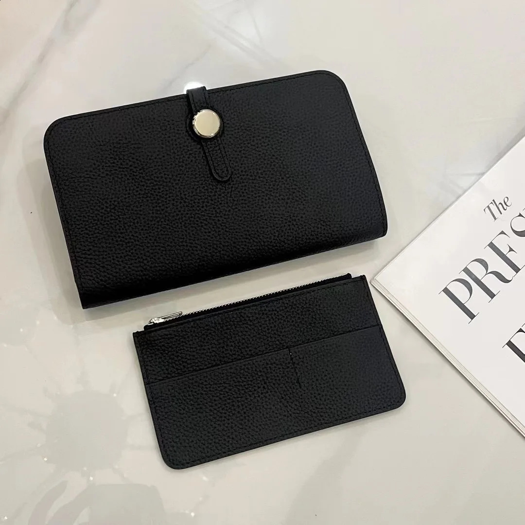 Genuine Leather Women Wallets Long Cowhide Purse High Capacity GoldSilver Hasp Clutch Bag Ladies Billfold250906