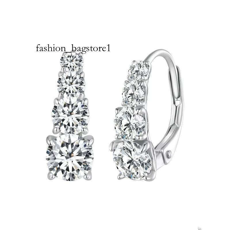 Brand Jewelry Pure Sier White Moissanite Dia Stones Stud Earrings for Girls