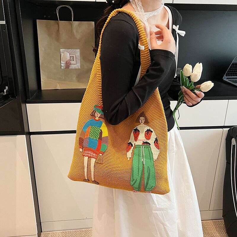 Niche Design Woven For Women 2025 Summer New Crossbody Large Capacity Fashion Knitted Shoulder Underarm Bag