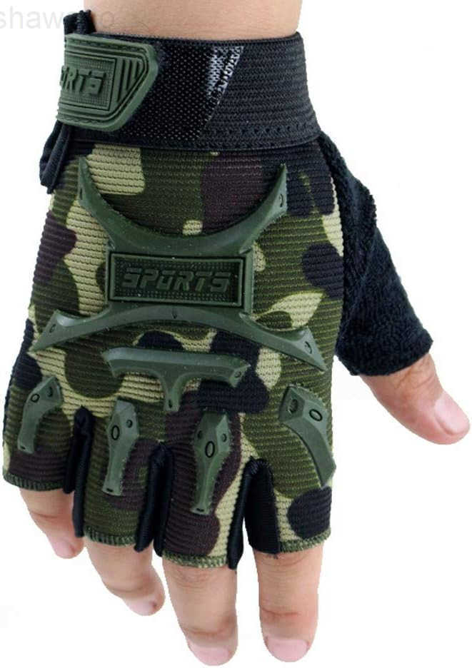 Long Keeper 49 Y Kids Half Finger Gloves Boys Girls Antislip Sport Tactical MittensW250911