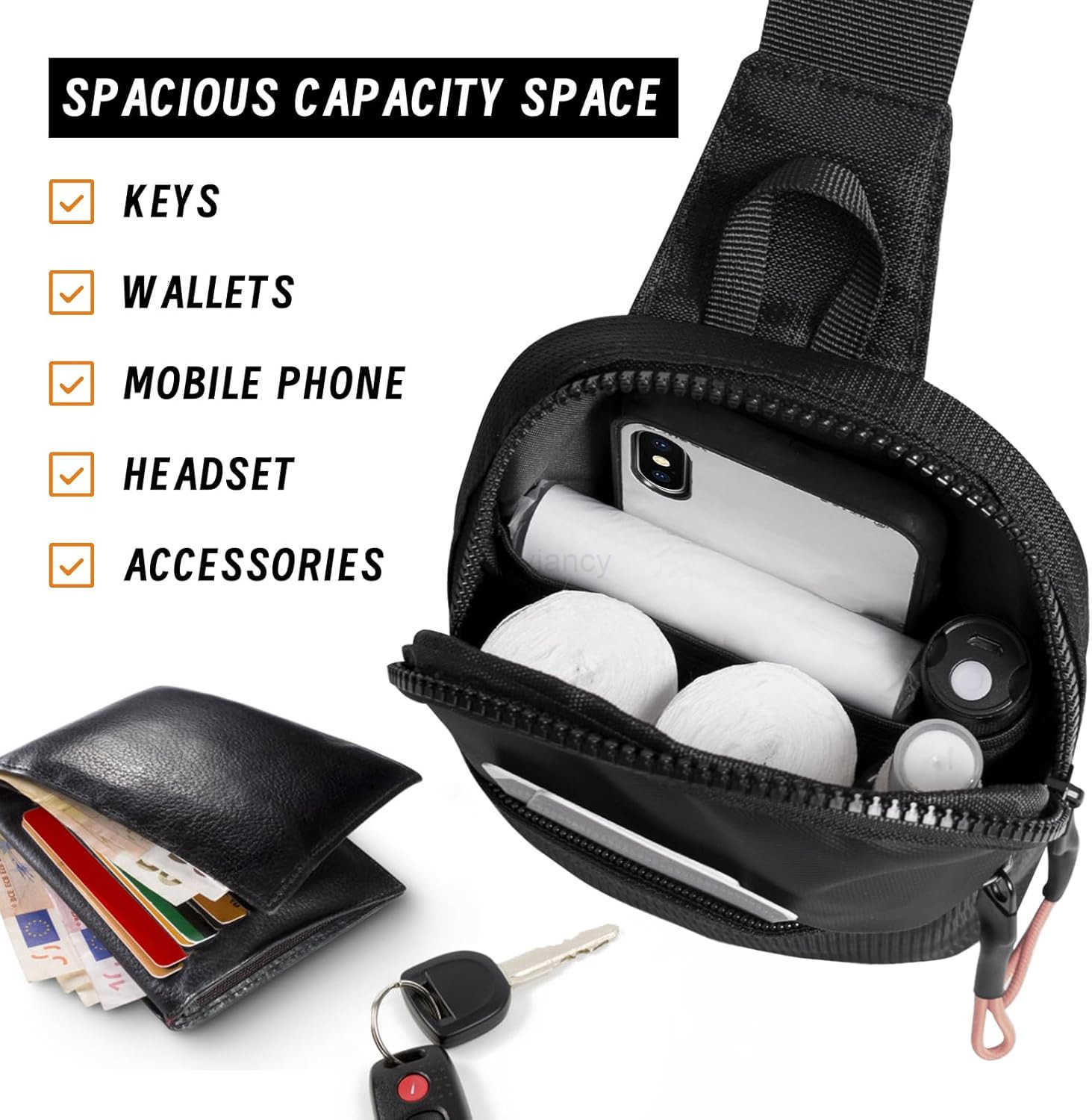 Mini Sling Bag Waterproof Crossbody Bag Lightweight Casual Phone Bag Small Shoulder Daypack for Men TravelW250911