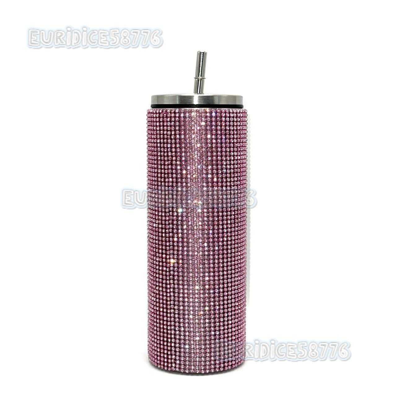 20oz Straight Cup with Rhinestones Insulated Stainless Steel Straw Cup Coffee Cup H250911
