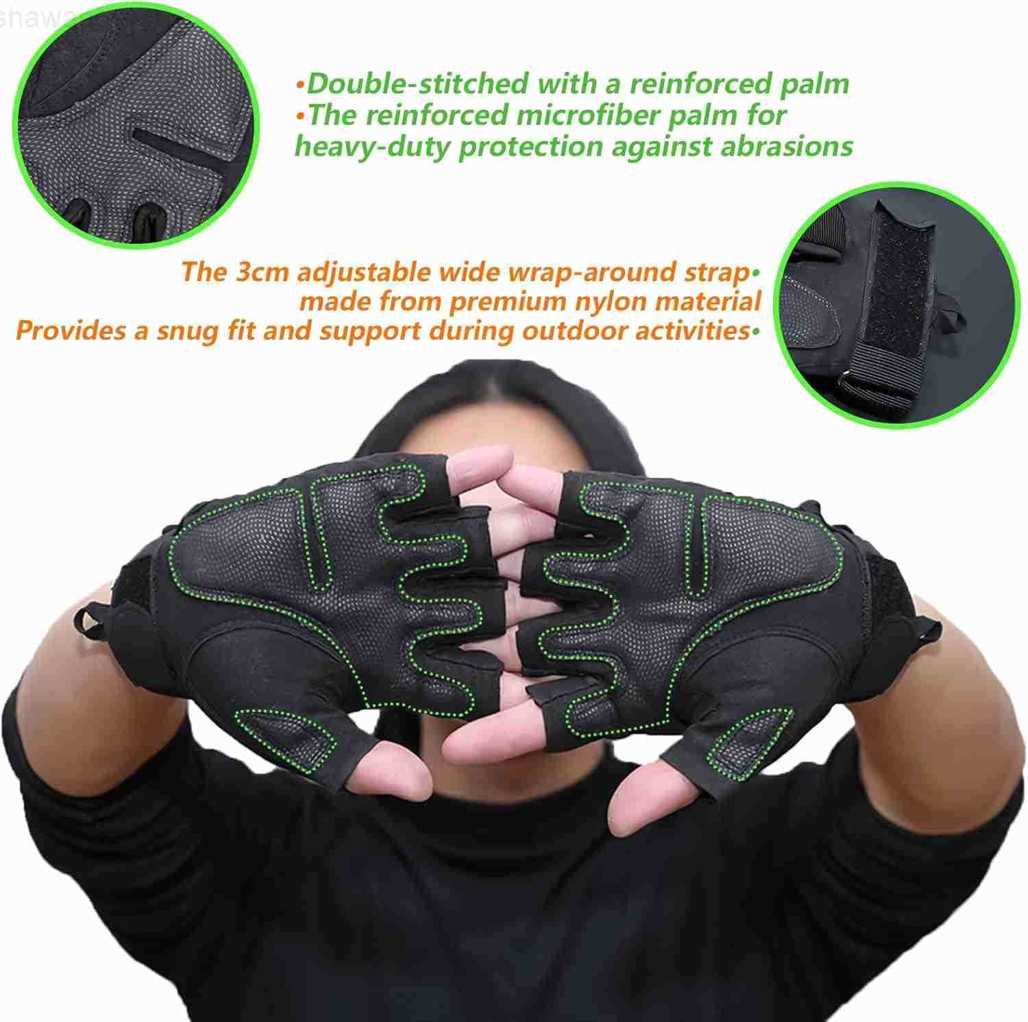 Tactical Fingerless Gloves Breathable NonSlip Impact Resistant Suitable for Outdoor Cycling Motorcycle Riding Rock ClimbingW250911