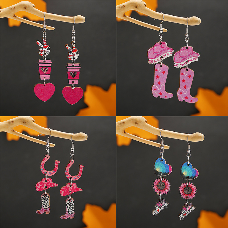 New Valentine's Day For Women Creative Design Rose Heart Tassel Wind Earrings