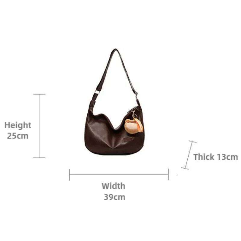 New Trendy Women Crossbody Retro PU Leather Dumpling Shoulder Fashion Large Capacity Tote Bag Lightweight Handbags